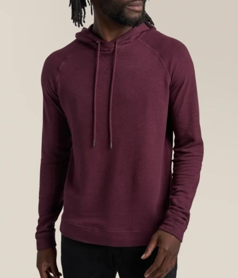 New ~ GOODMAN ~ Men's Wine/Maroon Long Sleeve Natural Marl Pullover Hoodie XXL